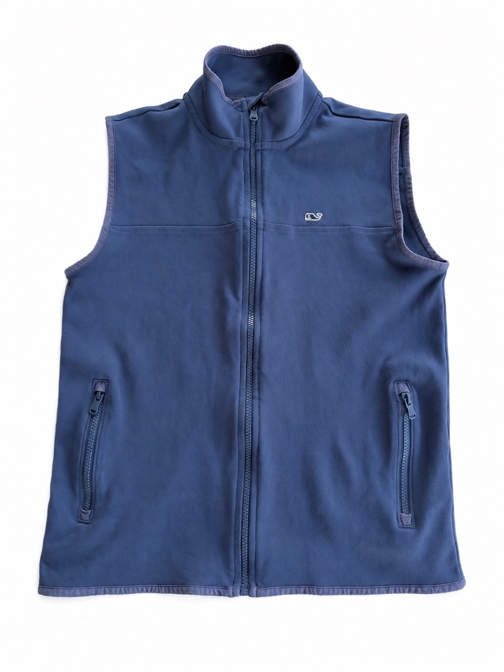 Vineyard Vines Boys XL 18 Navy Blue Full Zip Vest Whale Logo